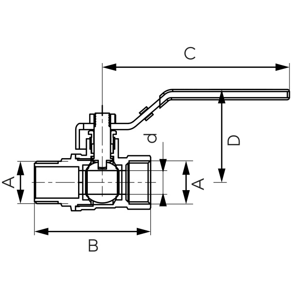 Кран кульовий Ferro F-Comfort 20 бар ручка важіль зн-вр 1/2” KFC11