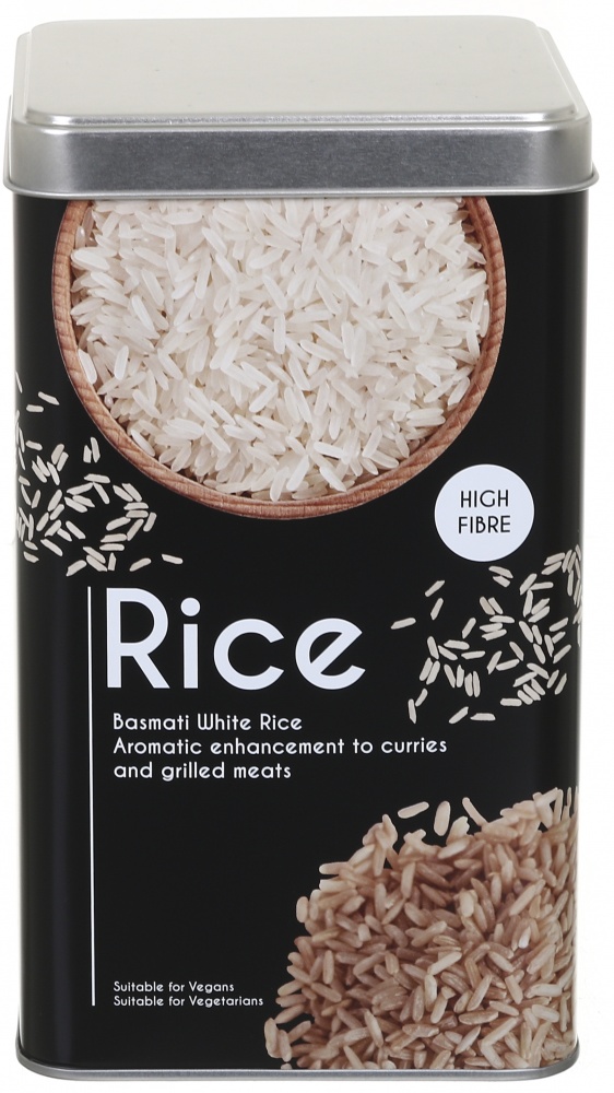 Ємність для зберігання Flamberg Premium Loft Rice&Buckwheat чорна 18,3х10,5х10,5 см дизайн в асортименті