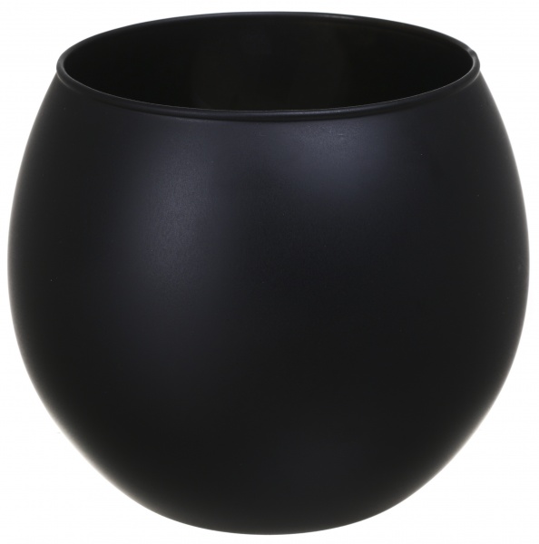 Ваза стеклянная Soft шар 15 см черная 