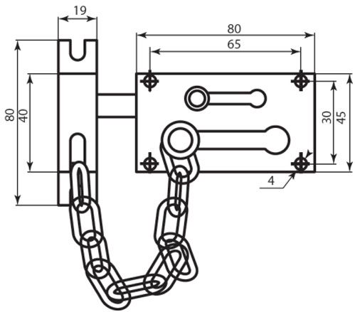 Цепочка для дверей с задвижкой RDA 37923 полированная латунь