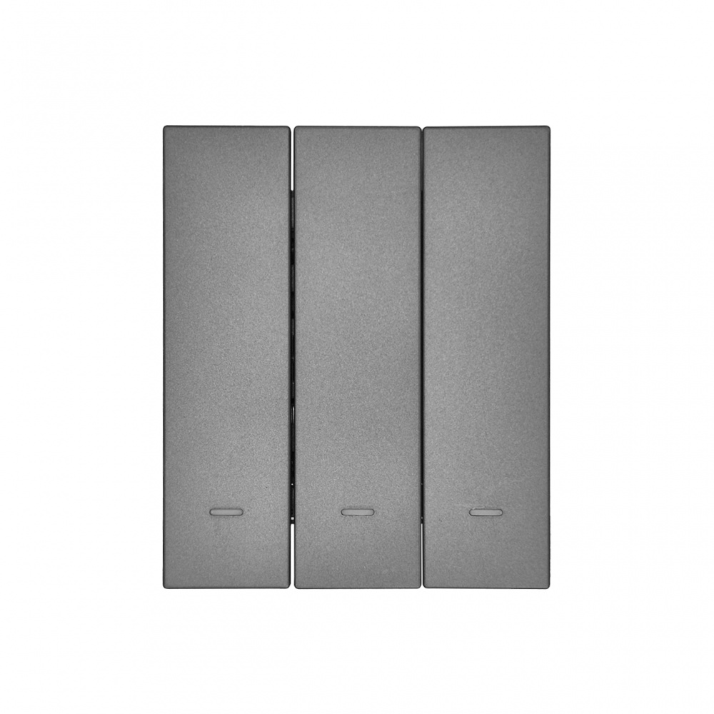 Выключатель трехклавишный HausMark INO с подсветкой серый LS-3G LED-GP-Gray