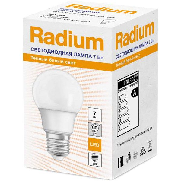 Лампа світлодіодна Radium Radium 7 Вт A60 матова E27 220 В 3000 К 