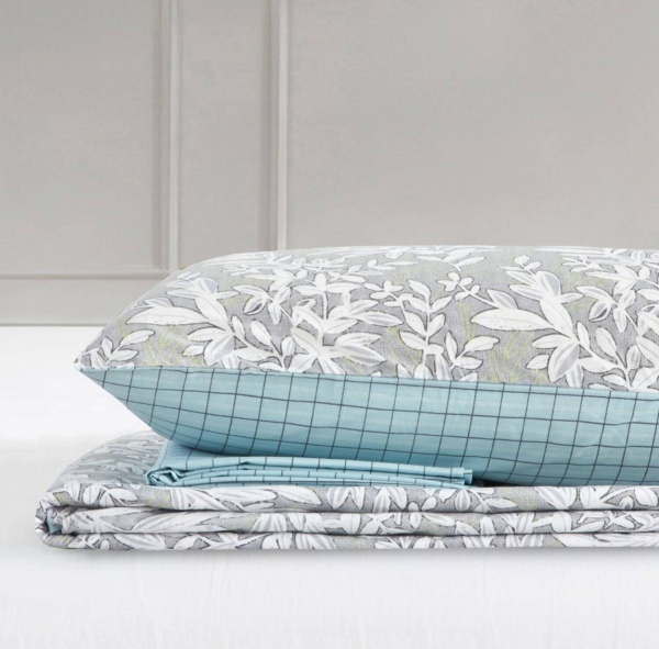 Комплект постільної білизни Ribera 2 сірий із блакитним La Nuit 