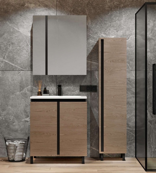 Зеркальный шкаф Сансервіс Black wood 80 