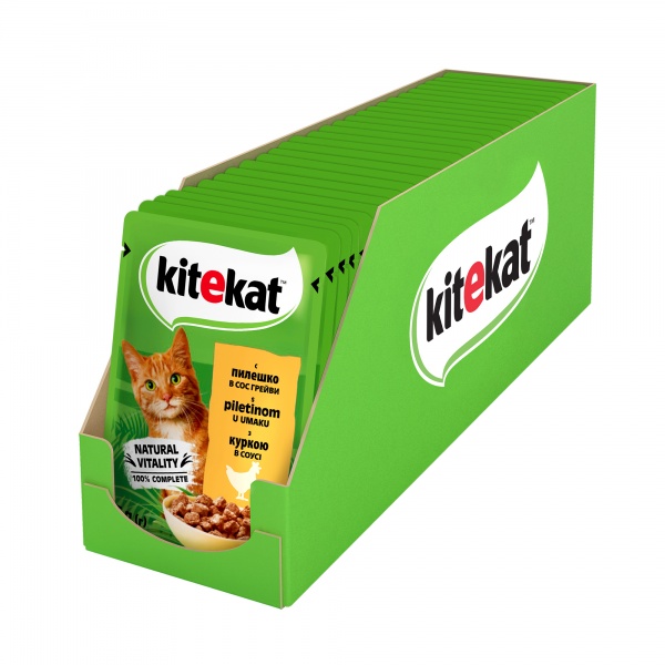 Консерва для котов Kitekat в соусе с курицей 85 г