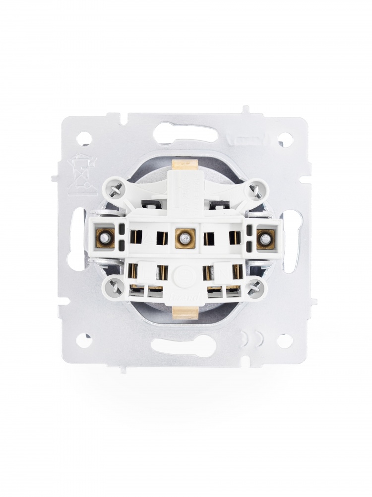 Розетка с крышкой бытовая с заземлением Lezard Vesna шефилд грей 742-3488-123B