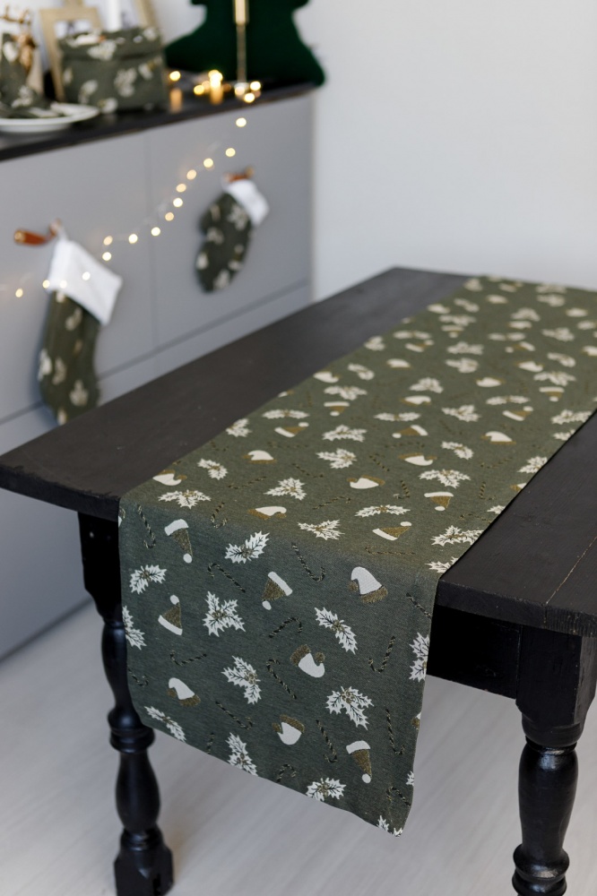 Дорожка (раннер) Шапочки на зеленом 40x180 см Прованс