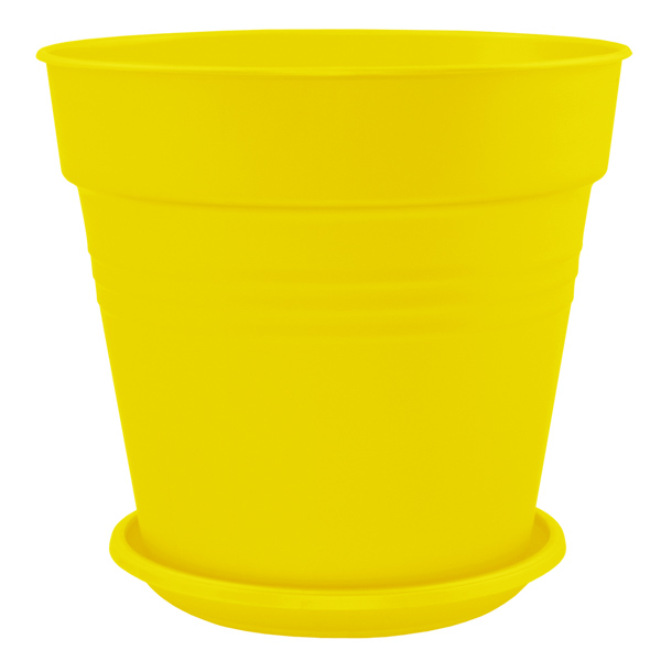 Горщик пластиковий Алеана Глорія круглий 3,1л темно-жовтий (114018) 