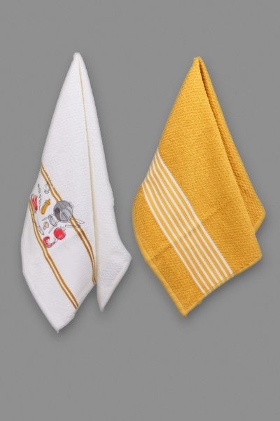Набір рушників кухонних La Nuit Barbeque 2 шт. 40x60 см La Nuit білий із жовтим 