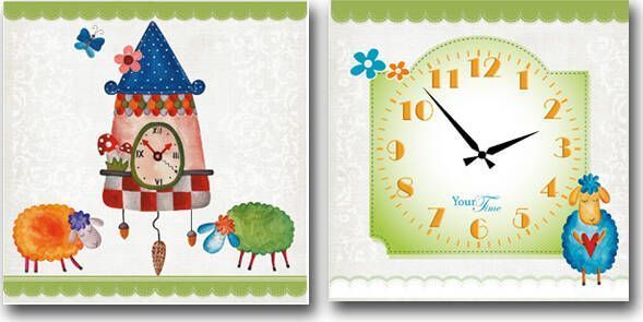 Часы настенные детские на холсте Балерина 28x28 см 06-111