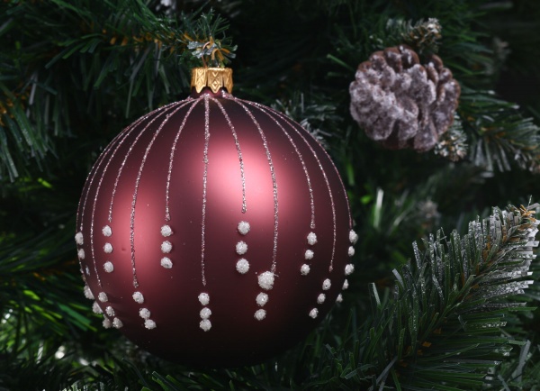 Елочная игрушка в форме шара розовая 8 см AVG104080 