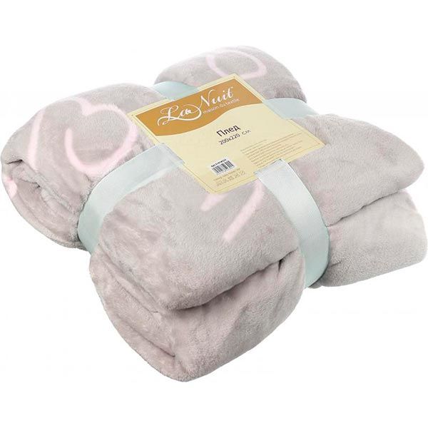 Плед микрофибра La Nuit A wish светло-серый 200x220 см