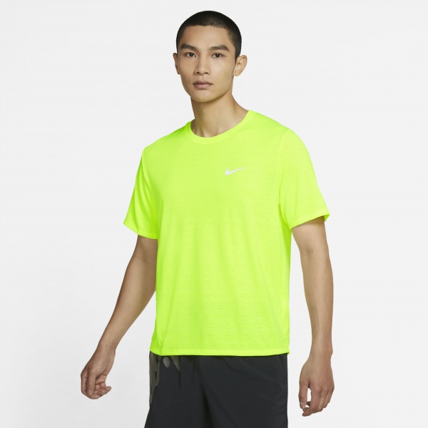 Футболка Nike M NK DF MILER TOP SS CU5992-702 р.XL салатовий
