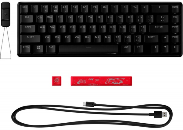 Клавіатура ігрова HyperX Alloy Origins 65 HX Red USB (4P5D6AX) black 