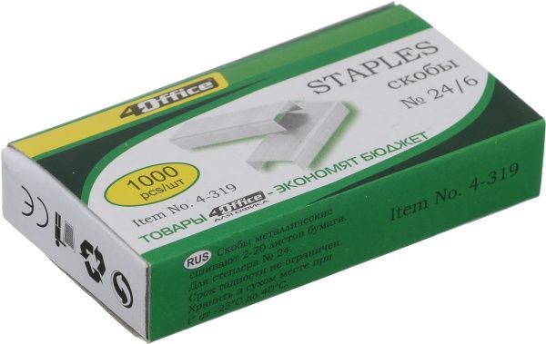 Скоба для степлера 4-319 24/6 1000 шт