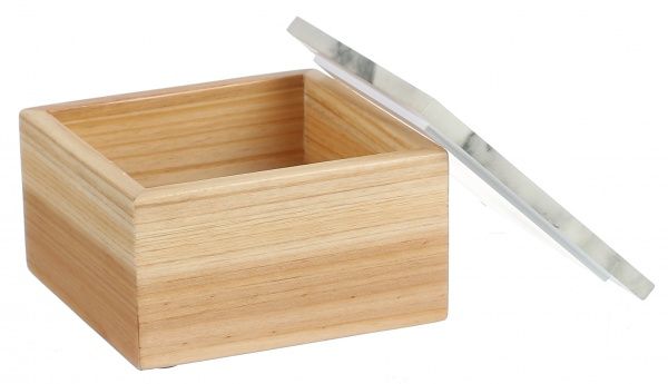 Скринька Мармур 14х14х8,5 см сірий