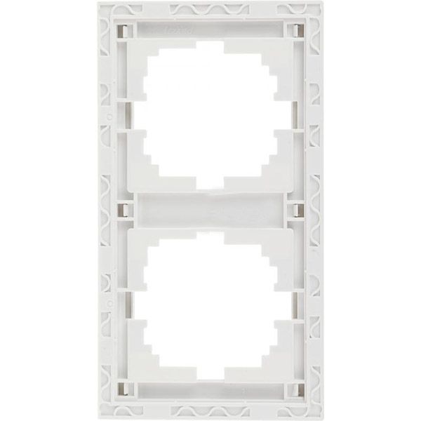 Рамка двухместная Lezard Rain вертикальная белый с белой вставкой 703-0202-152