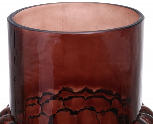 Ваза скляна Bubbles 20 см шоколадна 