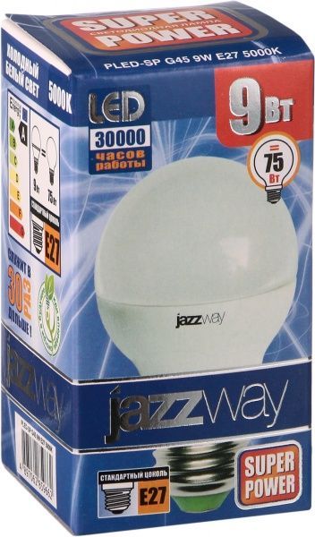 Лампа светодиодная Jazzway PLED-SP 9 Вт G45 матовая E27 220-240 В 5000 К 2859662 