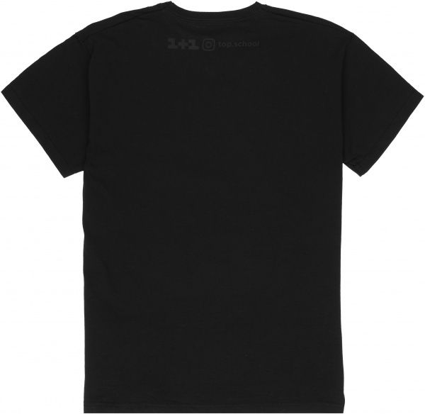 Футболка чорна з чорним написом ШКОЛА (розмір: 14-15років)