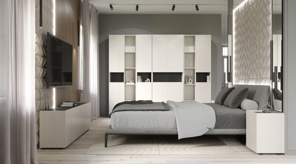 Шкаф Metkas Home MB001 6д ЛДСП 2130х900х350 мм кашемир / дуб артизан / кашемир