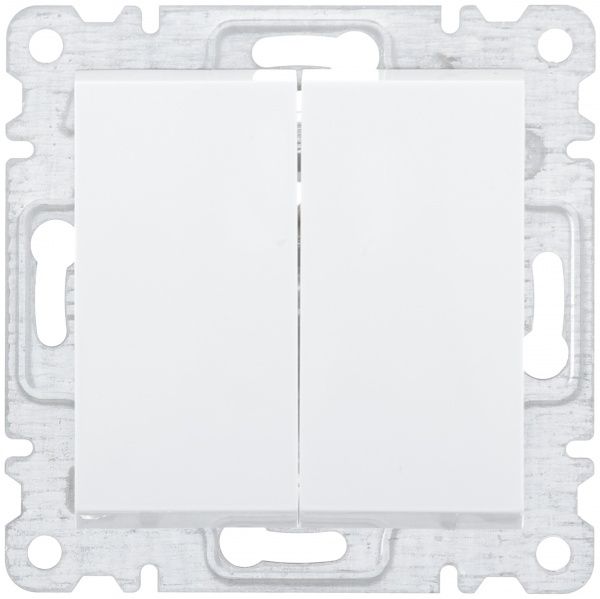 Механизм выключателя двухклавишный Makel Karea без подсветки 10 А 220В белый