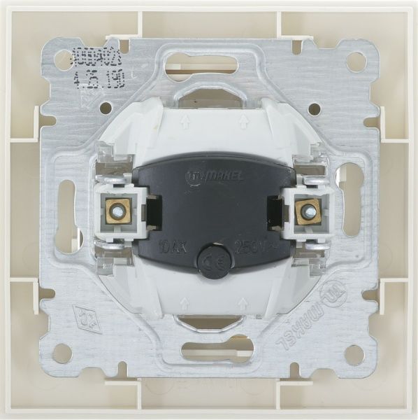 Вимикач одноклавішний Makel Karea з підсвіткою 10 А 220В слонова кістка