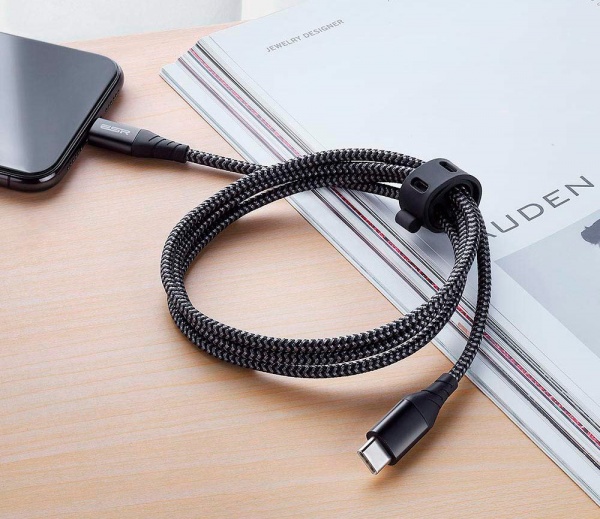Кабель ESR USB-C to Lightning PD MFI 1 м чорний (9727-1) 