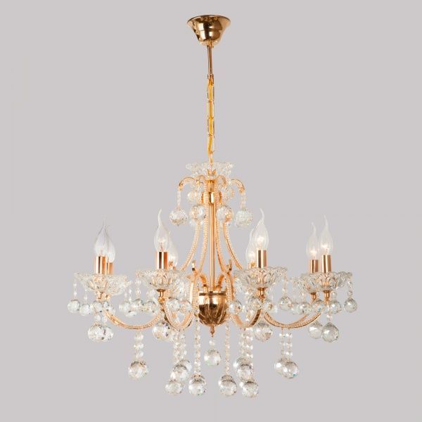 Люстра подвесная Strotskis Ariella 8x40 Вт E14 золото 10044/8 