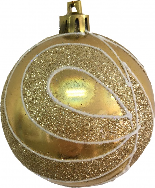 Шар Узор d80 80 мм золото/белый 2744