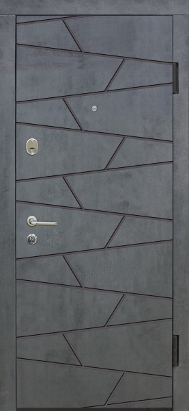 Двері вхідні TM Riccardi Стандарт 5-С BG бетон темний / дуб юджин 2050x960 мм праві