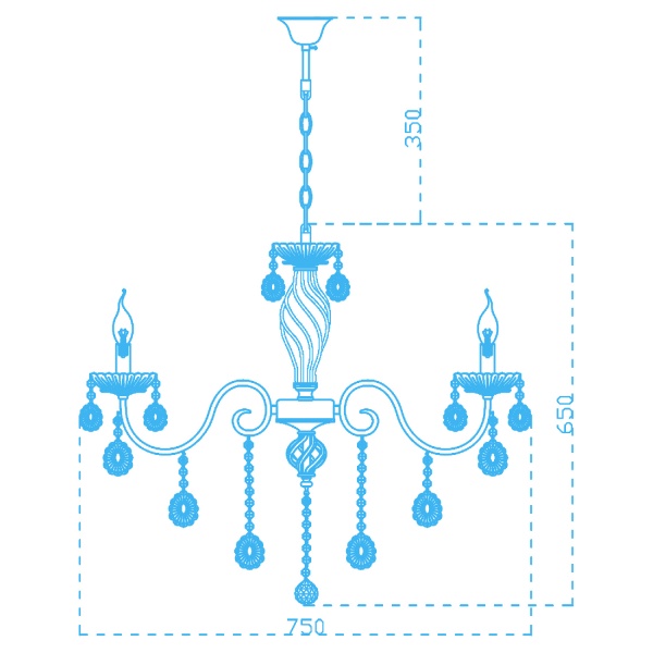 Люстра Victoria Lighting 8x40 Вт E14 бронза Candice/SP8 