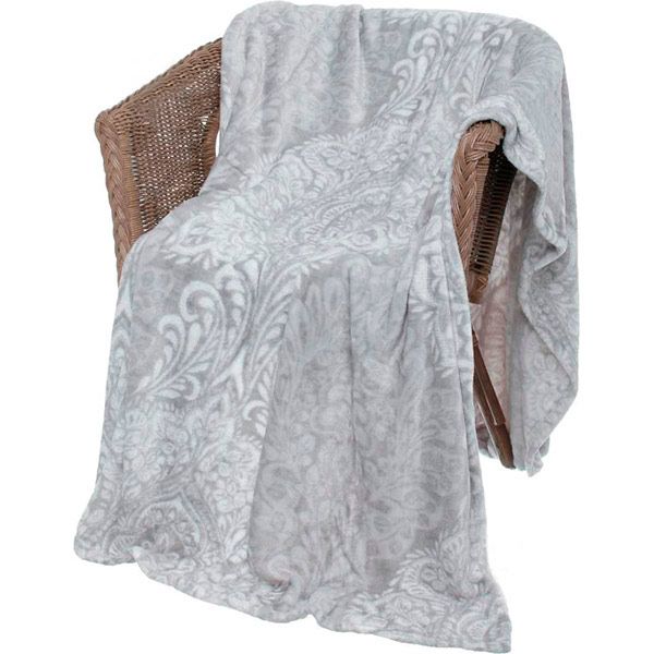 Плед Flannel Paisley 150x200 см сірий із білим La Nuit 