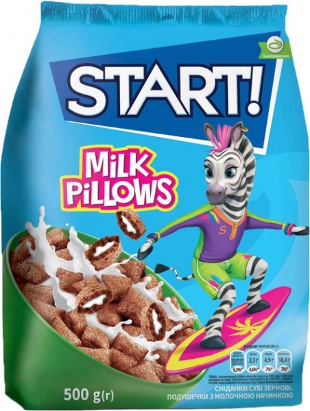 Завтраки готовые START с молочной начинкой м/у 500 г 