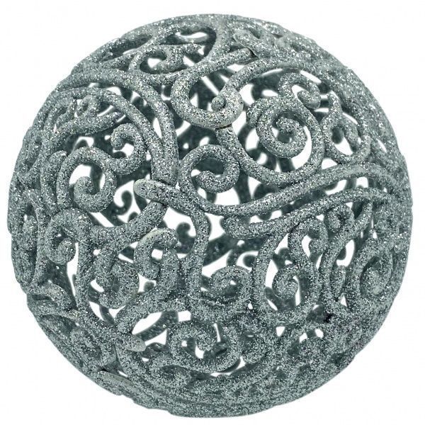 Куля ажурна MISLT d10 см BALL100-4 срібло