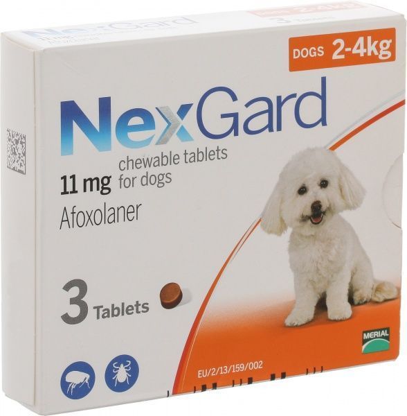 Таблетки Nexgard для собак 2-4 кг (за 1 табл. / в уп. 3 шт.)