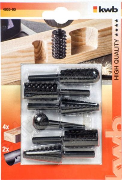 Набір конусна KWB бор-фрез хвостовик 6 мм, 6 шт