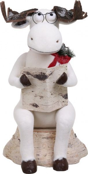 Декоративная фигура Лось что читает книгу G3961-W 80 см 