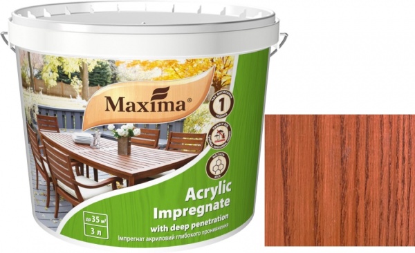 Імпрегнат Maxima акриловий глибокого проникнення махагоні мат 3 л