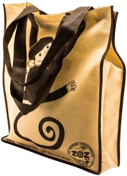 Экосумка ZOZ Обезьяна бежевый с черным 