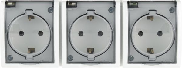 Розетка тройная с заземлением Simon Aquarius без шторок белый AQGSz1-3/11A