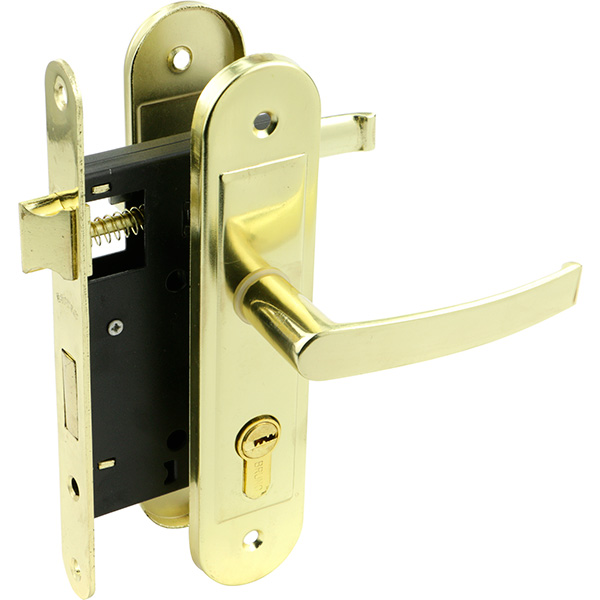 Комплект Bruno ручка 1128 + замок 968-55 + цилиндр 60 мм античная латунь