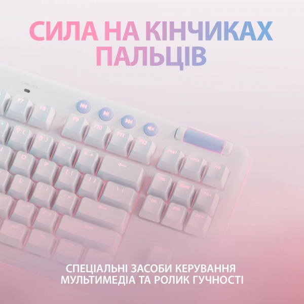 Клавіатура бездротова Logitech G715 Wireless Gaming Keyboard – Ua - Tactile (920-010465) off-white 