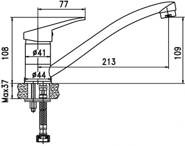 Смеситель для кухни Aqua Rodos Decor 90015-7А АР000040413