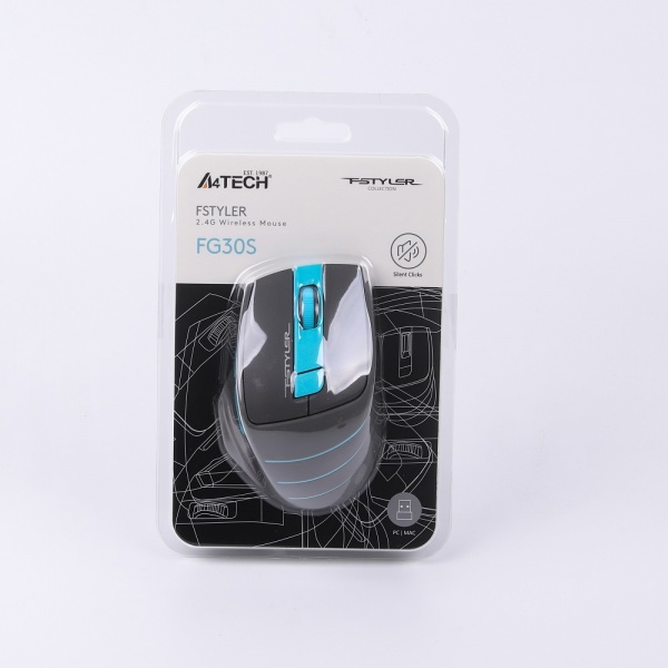 Мишка A4Tech безшумна Fstyler FG30S (Blue) 