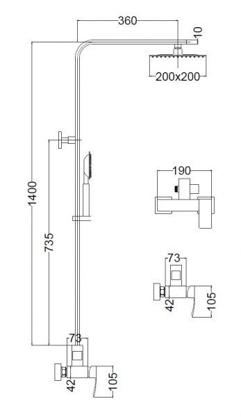 Душевая система Mixxen Тоскана MXIN0456GR