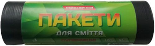 Мішки для побутового сміття Plastcompound чорні стандартні 120 л 10 шт.