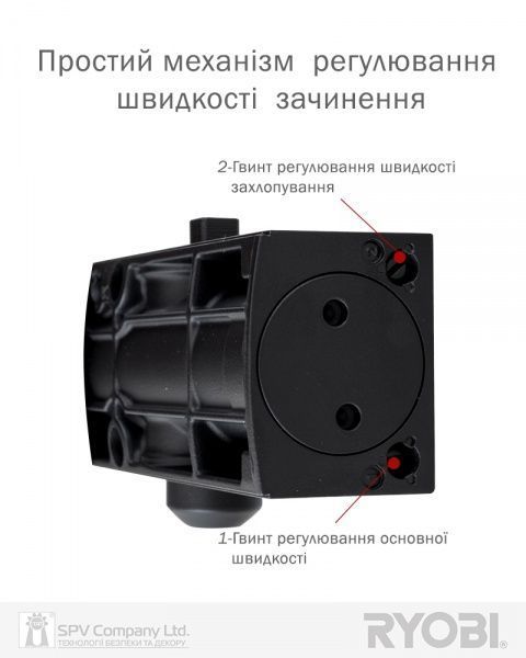 Доводчик дверной RYOBI 1200 D-1200 черный 80 кг