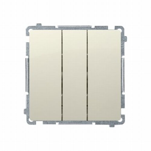 Выключатель трехклавишный Simon Basic без подсветки 10 А 250В кремовый BMW31.01/12