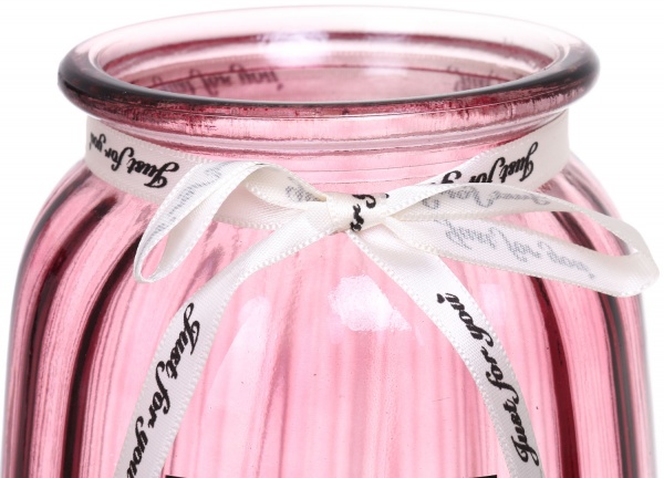 Ваза стеклянная розовая Crystal Alexa 17 см YIWU